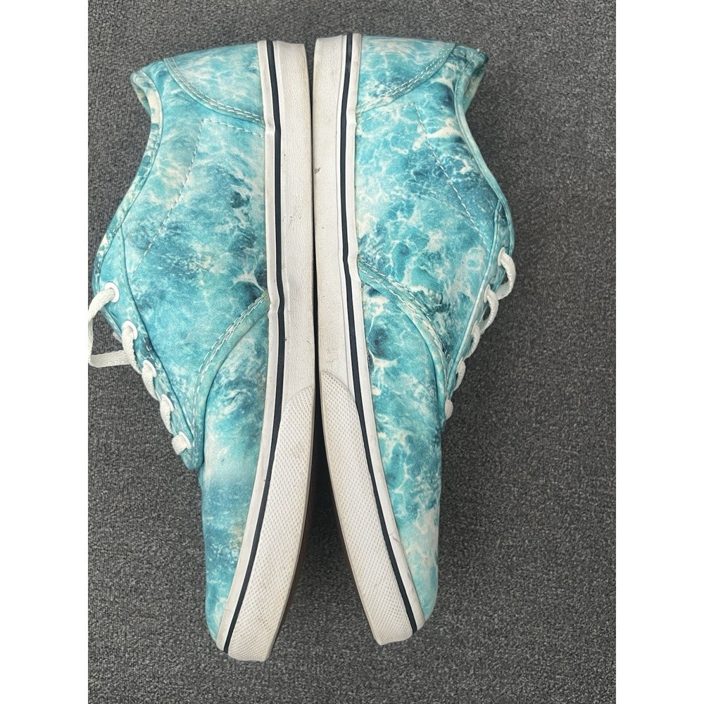 Vans Watercolor Aqua/Blue/White Canvas Sneakers, Women's Sz. 7.5 , Super‎ Cute! - Picture 3 of 7